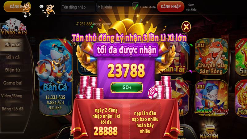 Vn68 club - Quay slot nổ hũ VN68 game - Khuyến mãi VN68.club 7 Cá cược thể thao