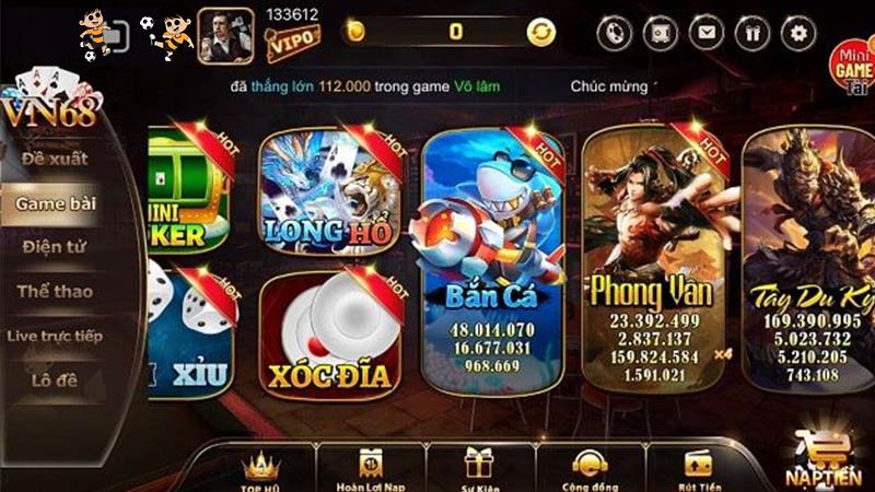 Vn68 club - Quay slot nổ hũ VN68 game - Khuyến mãi VN68.club 6 Giới thiệu Vn68 club