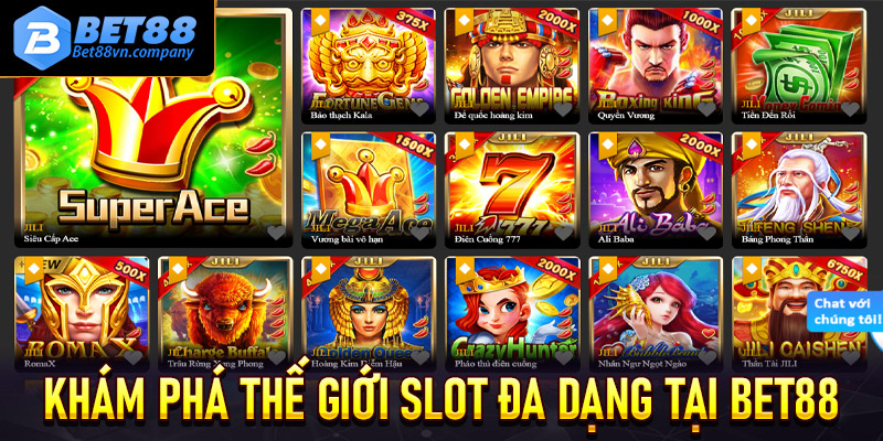 Bet88 Slot - Sự lựa chọn hoàn hảo cho những người yêu thích cá cược trực tuyến 7 Khám phá thế giới slot game đa dạng và hấp dẫn tại Bet88